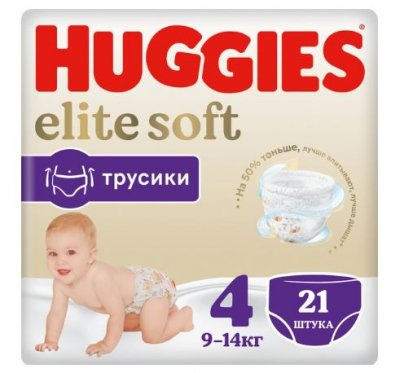 Купить huggies (хаггис) трусики elitesoft 4, 9-14кг 21 шт в Нижнем Новгороде