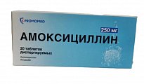 Купить амоксициллин, таблетки диспергируемые 250 мг, 20 шт в Нижнем Новгороде