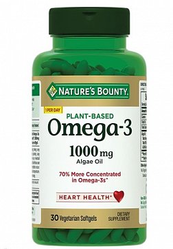 Nature's Bounty (Нэйчес Баунти) Омега-3 из морских водорослей, капсулы массой 1630 мг, 30 шт БАД