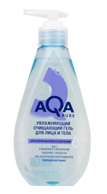Купить aqa рure (аква пьюр) гель для лица и тела увлажняющий очищающий для нормальной и сухой кожи, 250 мл в Нижнем Новгороде