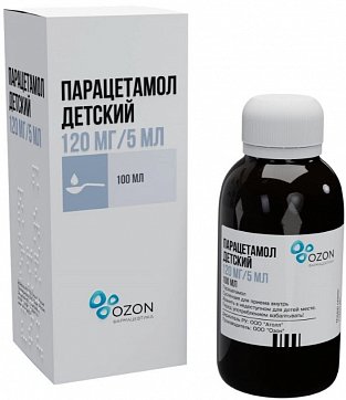 Парацетамол детский, суспензия для приема внутрь, 120мг/5мл, флакон 100мл