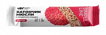 Батончик-мюсли личи в йогуртовой глазури ABC Healthy Food 30г