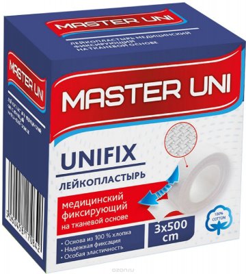Купить пластырь master uni (мастер-юни) медицинский фиксирующий тканевая основа 3см х 5м в Нижнем Новгороде