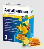 Купить антигриппин, порошок для приготовления раствора для приема внутрь, медово-лимонный 500мг+10мг+200мг, пакетики 5г, 3 шт в Нижнем Новгороде
