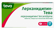 Купить лерканидипин-тева, таблетки, покрытые пленочной оболочкой, 10мг, 56шт в Нижнем Новгороде