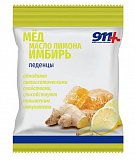 911 леденцы Мед, Имбирь и Масло лимона с витамином С, пакет 50г БАД