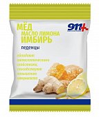 Купить 911 леденцы мед, имбирь и масло лимона с витамином с, пакет 50г бад в Нижнем Новгороде