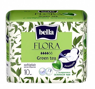 Bella (Белла) прокладки Flora с экстрактом Зеленого чая 10 шт