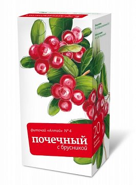Фиточай Алтай №4 Почечный с брусникой, фильтр-пакеты 2г, 20 шт БАД