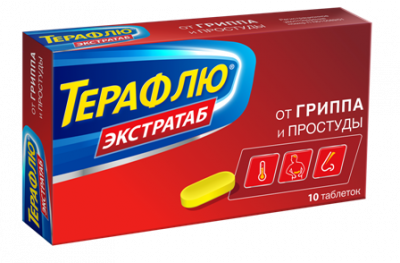 Купить терафлю экстратаб, таблетки, покрытые пленочной оболочкой 650мг+10мг+4мг, 10 шт в Нижнем Новгороде