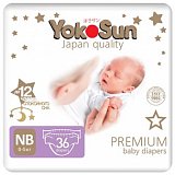 YokoSun Premium (ЙокоСан) подгузники размер NB (0-5кг) 36шт