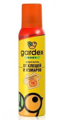 Купить гардекс (gardex) беби аэрозоль от клещей и комаров на одежду, 150мл в Нижнем Новгороде