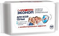 Эконом smart салфетки влажные антибактериальные 100шт