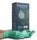 Перчатки Benovy нитриловые нестерильные неопудренные, размер L, 100 шт, зеленые