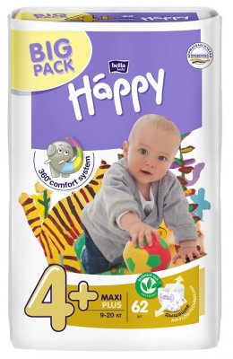 Купить bella baby happy (белла) подгузники 4+ макси+ 9-20кг 62 шт в Нижнем Новгороде