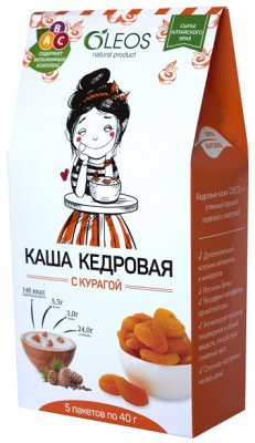 Купить oleos (олеос) каша кедровая с курагой, пакет 40г, 5 шт в Нижнем Новгороде