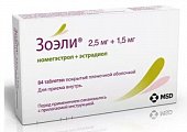 Купить зоэли, таблетки, покрытые пленочной оболочкой 2,5мг+1,5мг, 84 шт в Нижнем Новгороде