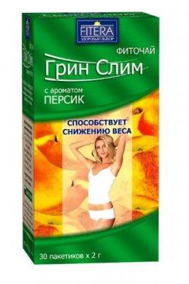 Купить грин слим, чай с ароматом персик, фильтр-пакеты 30 шт бад в Нижнем Новгороде