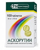 Купить аскорутин, таблетки 50мг+50мг, 100 шт в Нижнем Новгороде