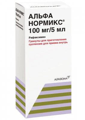 Купить альфа нормикс, гранулы для приготовления суспензии для приема внутрь 100мг/5мл, флакон 60мл в Нижнем Новгороде