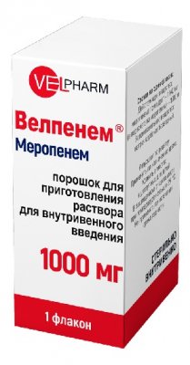 Купить велпенем, порошок для приготовления раствора для инфузий и приема внутрь 1г, флакон в Нижнем Новгороде