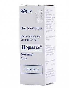 Нормакс, капли глазные и ушные 0,3%, флакон-капельница 5мл