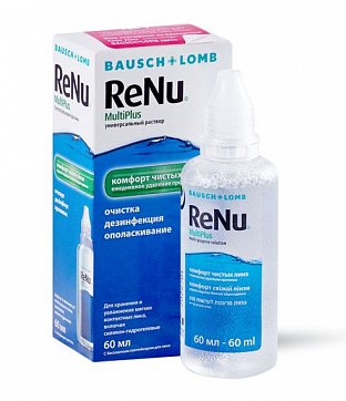 Раствор для контактных линз RENU Multi Plus фл 60мл
