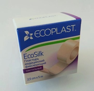 Ecoplast EcoSilk медицинский фиксирующий текстильный 2,5см х 5м