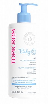 Topicrem Baby (Топикрем) молочко для тела ультра-увлажняющее для детей 500 мл