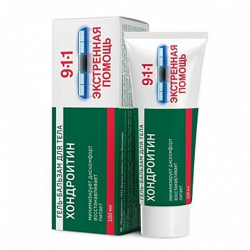 911 Экстренная помощь Хондроитин гель-бальзам для тела, 100мл