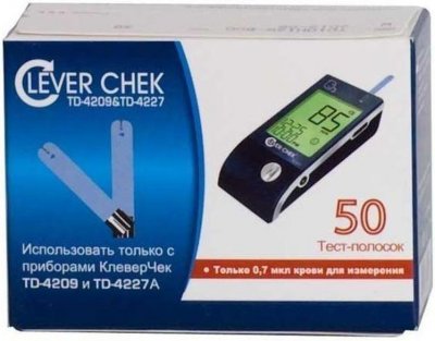 Купить тест-полоски clever chek (клевер чек) тд-4209/тд-4227а/тд-4227в, 50 шт в Нижнем Новгороде