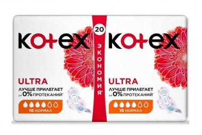 Купить kotex ultra dry (котекс) прокладки нормал дуо 20шт в Нижнем Новгороде