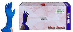 Перчатки SFM смотровые нестерильные латексные неопудрен текстурир сверхпрочные размер M, 25 пар, синие