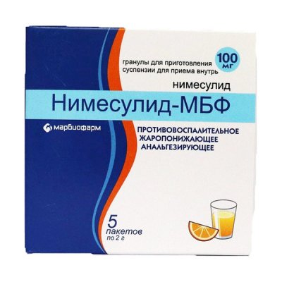 Купить нимесулид-мбф, гранулы для приготовления суспензии для приема внутрь 100мг, пакет 2г 5шт в Нижнем Новгороде