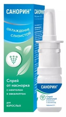 Купить санорин, спрей назальный, с ментолом и эвкалиптом 0,1%, флакон 10мл в Нижнем Новгороде