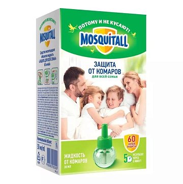 Mosquitall (Москитолл) Защита для взрослых жидкость к фумигатору 60ночей 30 мл