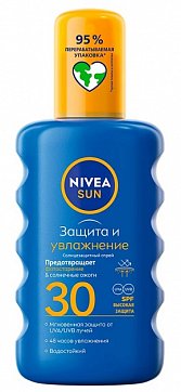 Nivea (Нивея) SUN спрей солнцезащитный Защита и увлажнение, 200мл SPF30