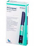 Левемир ФлексПен, раствор для подкожного введения 100 ЕД/мл, картридж 3мл+шприц-ручка ФлексПен, 5шт