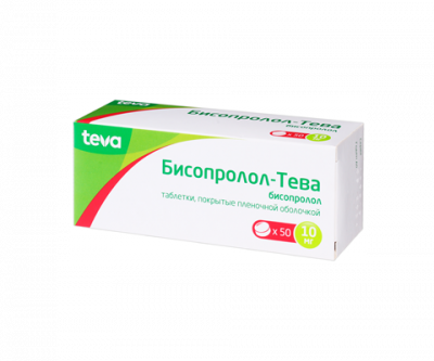 Купить бисопролол-тева, таблетки, покрытые пленочной оболочкой 10мг, 50 шт в Нижнем Новгороде