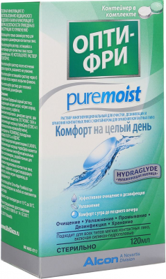Купить раствор для контактных линз опти-фри puremoist 120мл+контейнером в Нижнем Новгороде