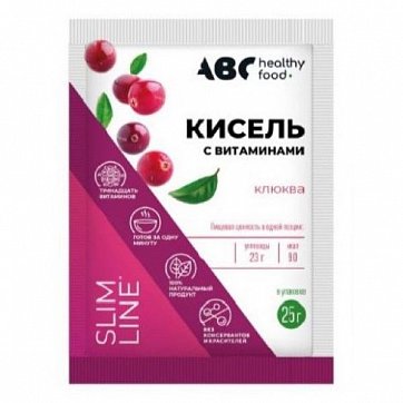 Кисель витамины-кальций со вкусом клюквы ABC Healthy Food Витошка, 25г