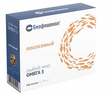 Рыбий жир Биафишенол Лосось, капсулы 300мг, 100 шт БАД