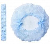 Купить шапочка-берет шарлотта нестерильная спанбонд плотность 8/м2, размер 52-62, длина 48см, голубая 125 шт в Нижнем Новгороде