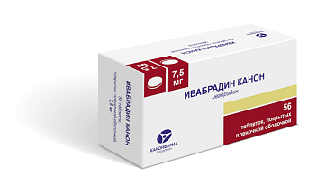 Ивабрадин-Канон, таблетки, покрытые пленочной оболочкой 7,5мг, 56 шт