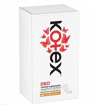 Kotex Deo (Котекс) прокладки ежедневные нормал 56шт