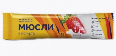 Купить мюсли в йогурте здравсити со вкусом клубники, батончик 30г бад в Нижнем Новгороде