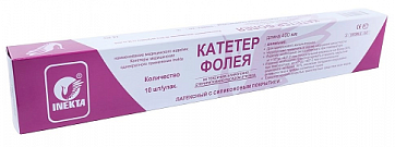 Катетер фолея INEKTA латексный с силиконовым покрытием 2-ходовый CH22 30 мл 10 шт