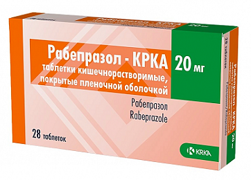 Рабепразол-КРКА, таблетки кишечнорастворимые, покрытые пленочной оболочкой 20 мг, 28 шт