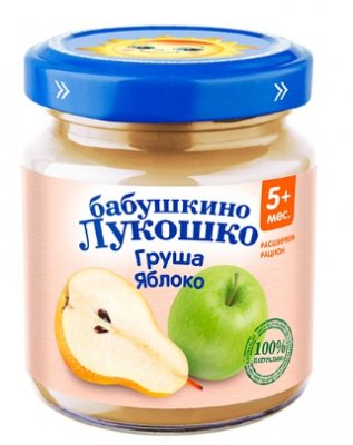 Купить бабушкино лукошко пюре груша и яблоком, 100г в Нижнем Новгороде