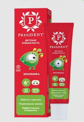 Купить президент (president) зубная паста для детей с 6 лет земляника, 43г 50rda в Нижнем Новгороде